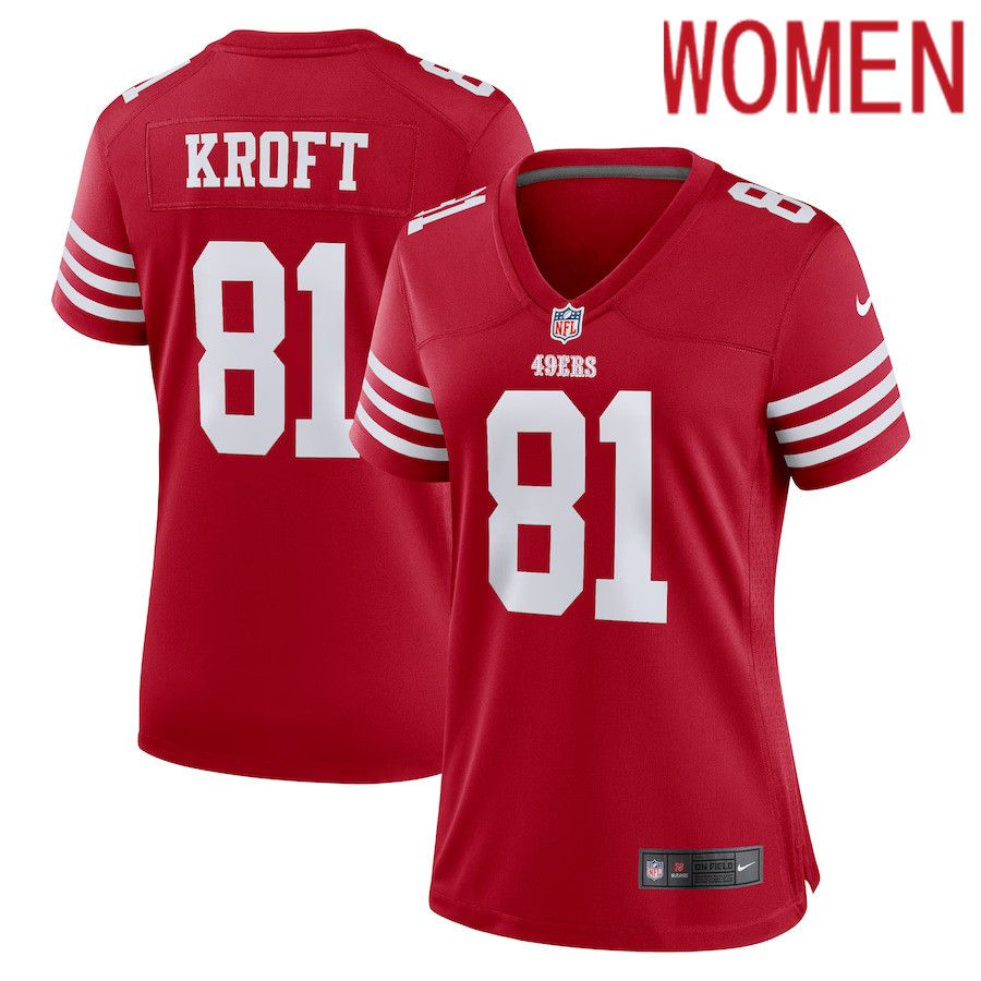 Women San Francisco 49ers 81 Tyler Kroft Nike Scarlet Game Player NFL Jersey